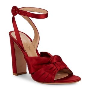 Gianvito Rossi Satin Knot Block Heel Sandals
